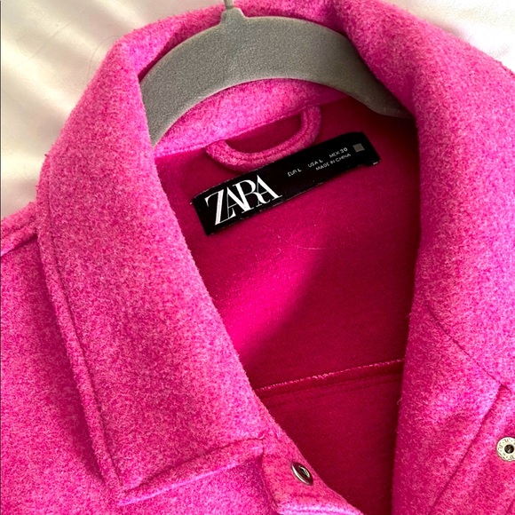 Zara Pink Cropped Jacket Warmth L - Picture 1 of 5
